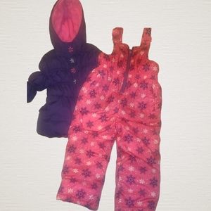 3t Pink Platinum Ski Coat and Bib